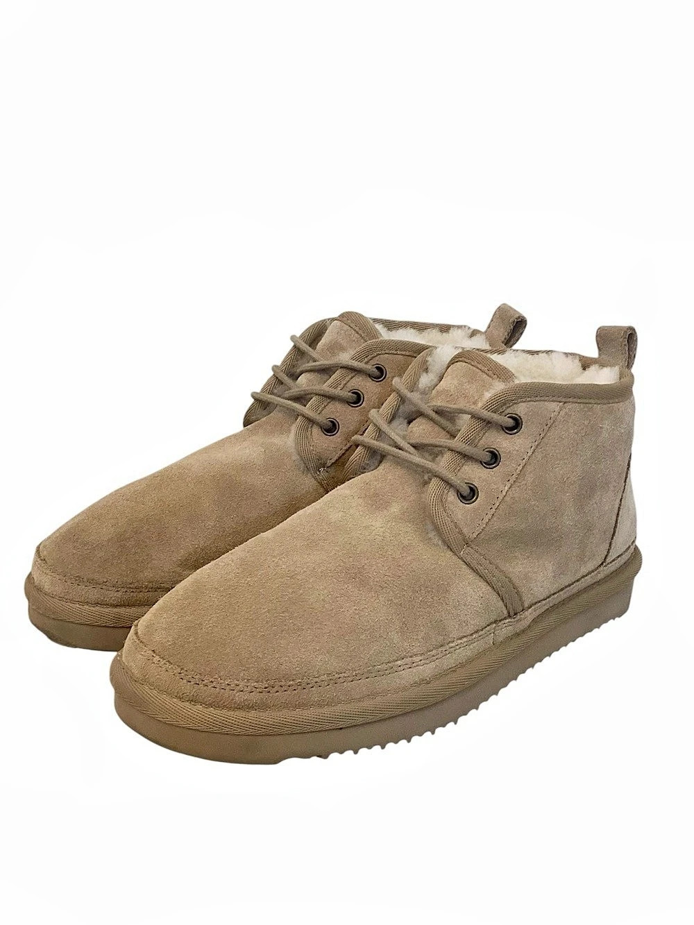 Quince 9 Australian Shearling Chukka Bootie Tan Beige Suede Womens Comfort Boots
